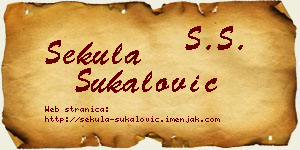 Sekula Šukalović vizit kartica